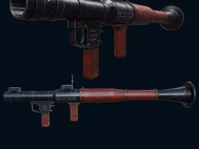 RPG Rocket launcher Gaming weapon Model Low-poly 3D model