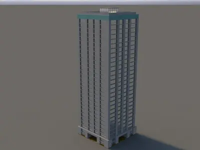 Game Ready Office Building Apartment Low-poly 3D model