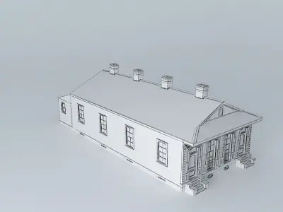 Double Shotgun House Free 3D model