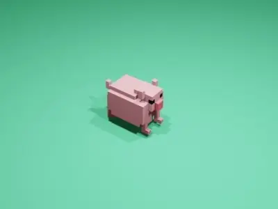 Cubic Pig Low-poly 3D model