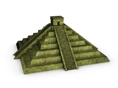 Ancient tikal aztec pyramid Low-poly 3D model