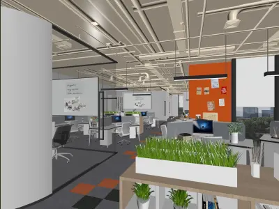  Office reception interior scene 22 3D model