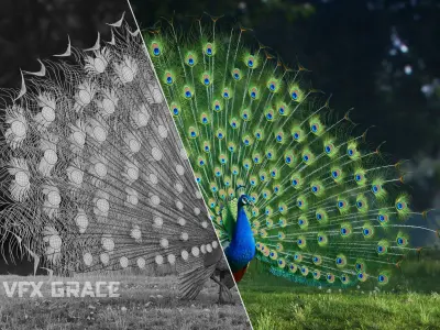 Indian Peafowl Animated VFX Grace 3D model