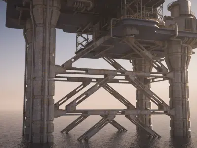 Sci-fi OilRig 3D model