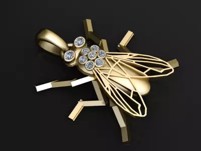 Diamond Fly Pendant 3D print model