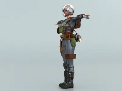 laos Game Female Soldier 3D model