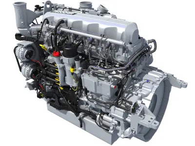 Powertrain Truck Diesel Engine 3D model