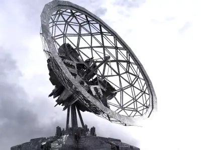Military Ops Satellite Dome array grid 3D model