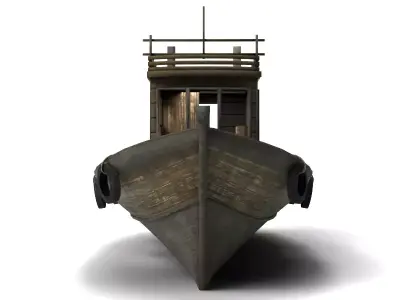 Handcrafted Wooden Boat 3D model