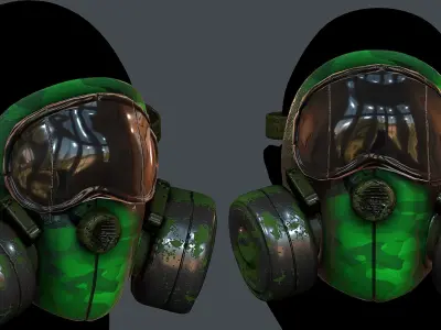 Gas mask helmet 3d model scifi Low-poly Low-poly 3D model Low-poly 3D model