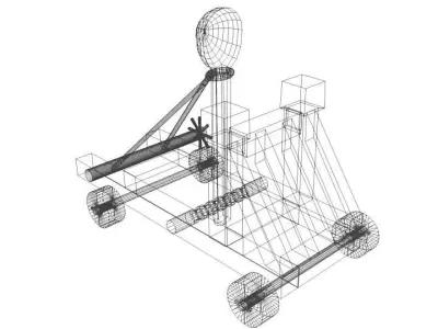 Medieval War Machine - Catapult 3D model