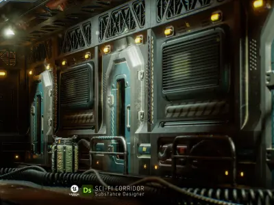 Sci Fi Material Corridor  Substance Designer  Texture