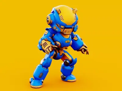 Robo Zero M-5 Rigged 3D model