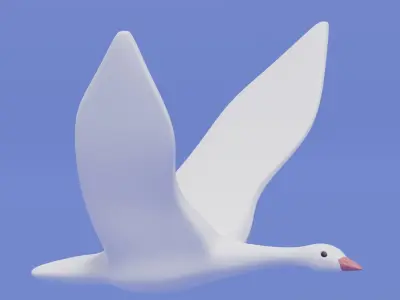 Cartoon Wild Goose 3D model