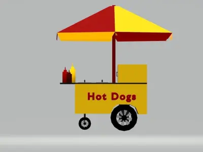 Hot Dog Cart 3D model purchase