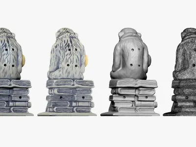 001252 statue of monkey to be or not to be 3D model