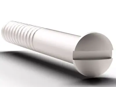 Flat Screw Low-poly 3D model