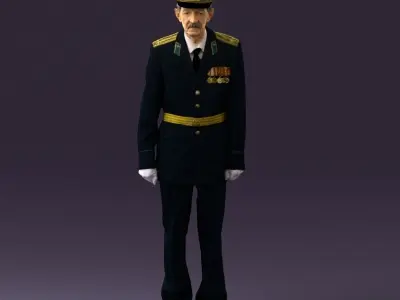 Old man in veteran suit 0915 3D model