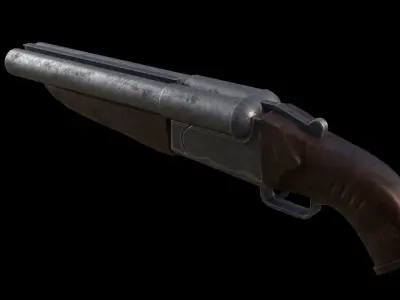 Shotgun gun Low-poly 3D model