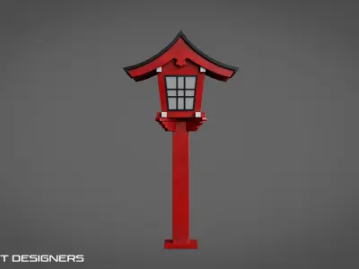 Japanese Toro - Lantern Low-poly 3D model