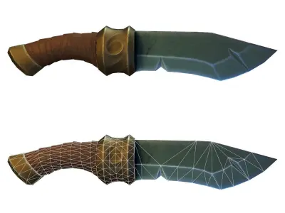 Stylized Fantasy Knife Low-poly 3D model