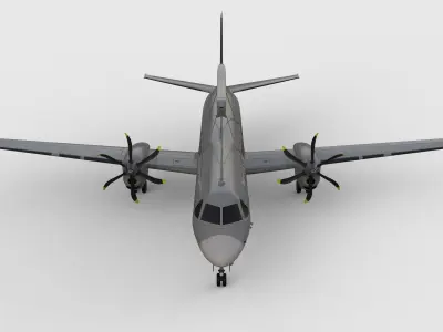Saab 2000 ERIEYE AEWC Aircraft - Low-poly 3D model