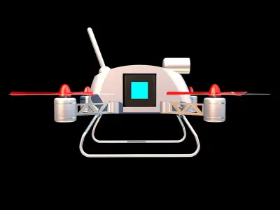 Quadrocopter drone with propellers 3D model