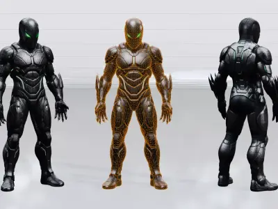 Cyberpunk Stealth Ninja - PBR Low-poly 3D model