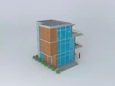 Small building at a coastal region 3D model