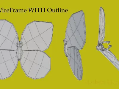 Low-Poly Cartoon Butterfly Low-poly 3D model
