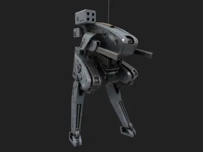 Mecha destroyer Low-poly 3D model