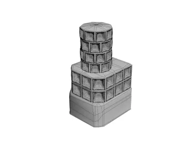 Late medieval tiled stove - variant B Low-poly 3D model