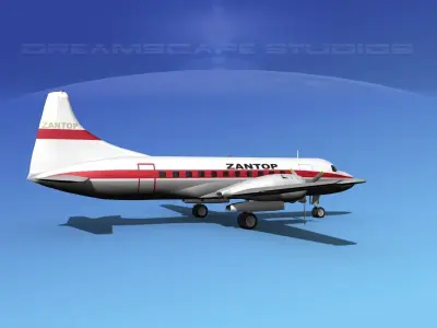 Convair CV-340  Zantop 3D model