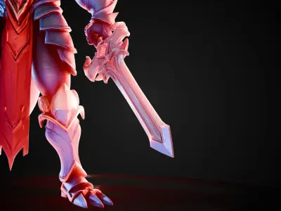Stylized Sword - Dragonsoul Edge Crimsonspire - Game Ready 3D model