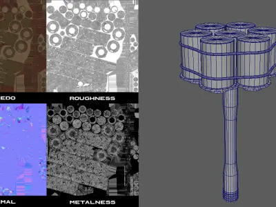 Hand Granade Low-poly 3D model