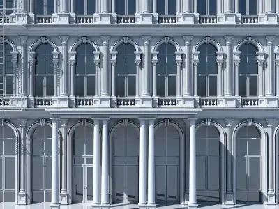 Commercial Building Facade 16 3D model