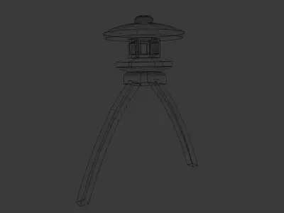 Japanese Stone Lantern 2 Low-poly 3D model