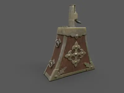 16th century gun powder flask version 1 Low-poly 3D model