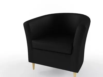 armchair chair with wooden legs Free 3D model