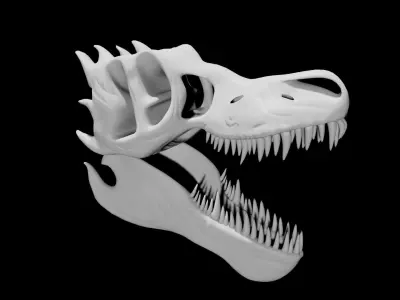 Trex skull Low-poly 3D model