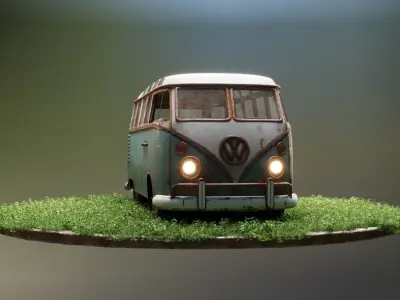 VW Vintage Van Sambabus 3D Model 3D model