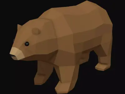 Bear Rigged Low Poly Low-poly 3D model
