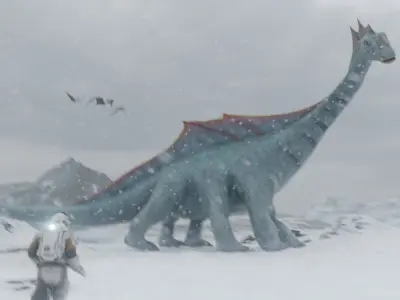 Dinosaur Diplodocus  Argentinosaurus  6 legged 3D model