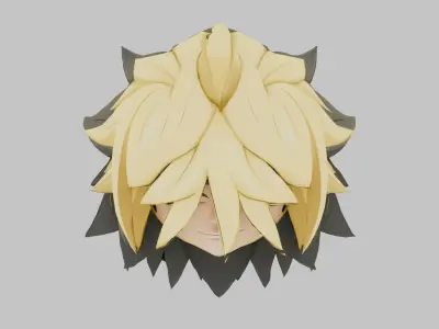 Spiky Mane Hair Hairstyle Low-poly 3D model