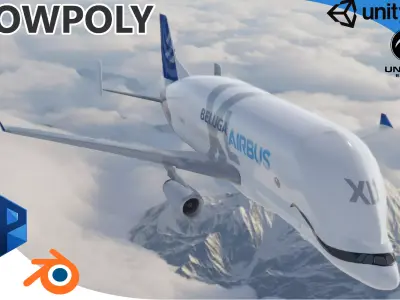 Airbus Beluga XL Low-poly 3D model