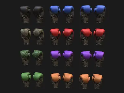 Boxing Gloves Pack Low-poly 3D model