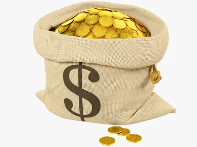 Bags of Coins Collection V2 3D model