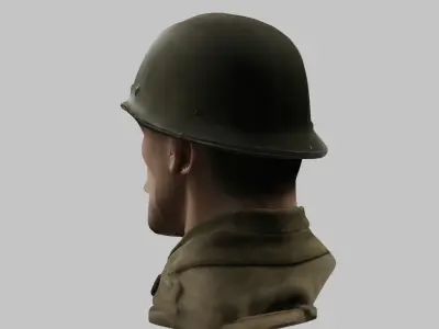 WWII US Soldier 3D Model - High Quality Character for Games Low-poly 3D model