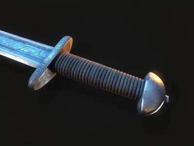 Viking Sword Low-poly 3D model