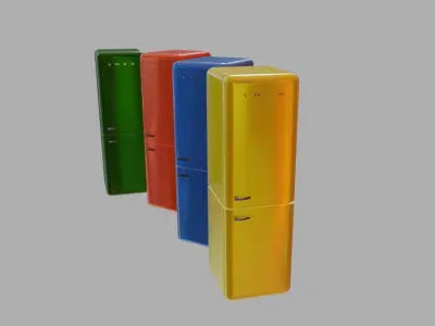 Retro fridge Free 3D model